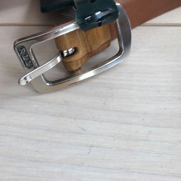 Lauren Ralph Lauren Women's Italian Genuine Leather Aligator Belt Brown Large - Picture 3 of 7